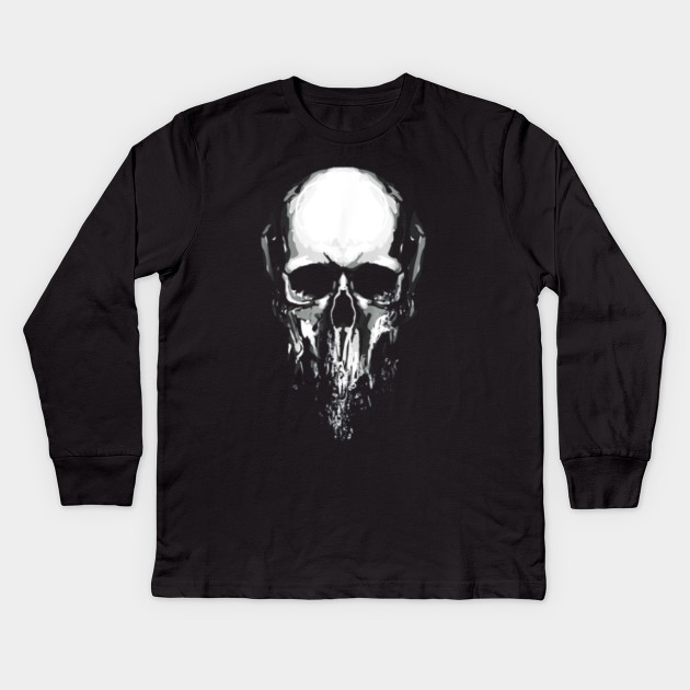 Simple Skull Design Black White Basic Men Women Tee Top