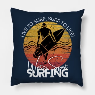 Surfing with Life Quotes Pillow