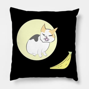 Smudge cat vs banana kitten meme Pillow