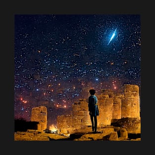 Shooting Stars, Meteor Shower Over Babylon T-Shirt