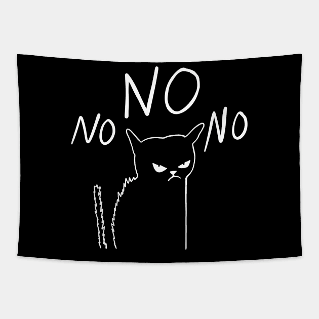 Cat Says No Tapestry by artbycoan