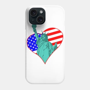 Statue of Liberty in the heart Phone Case