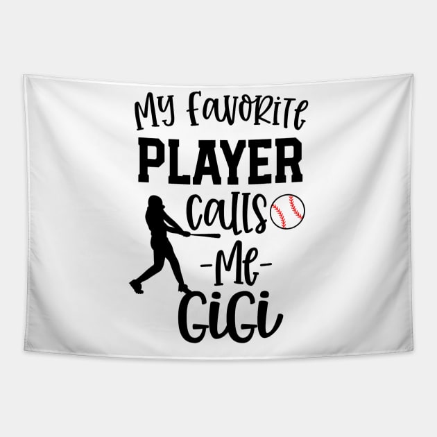 Gigi Grandma Baseball My favorite player calls me Tapestry by Chicu