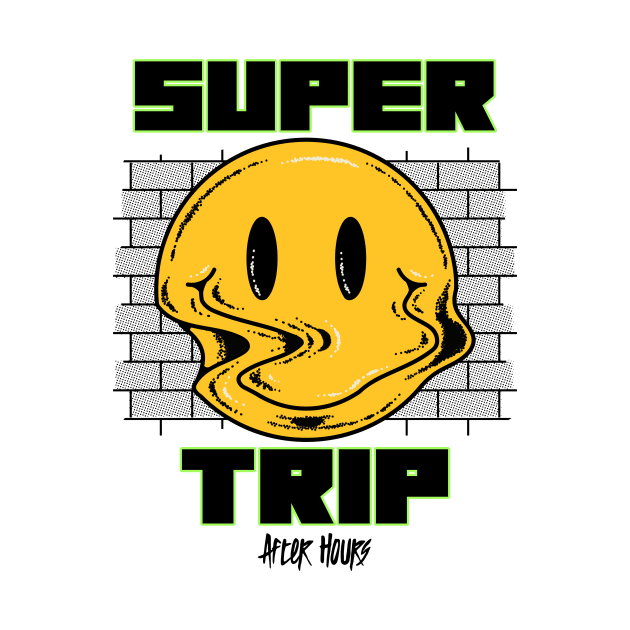 Trippy Happy Face Psychedelic by Tip Top Tee's