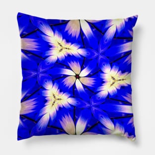 Cute Blue Floral Pattern Pillow