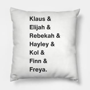 The Originals Character Names Pillow