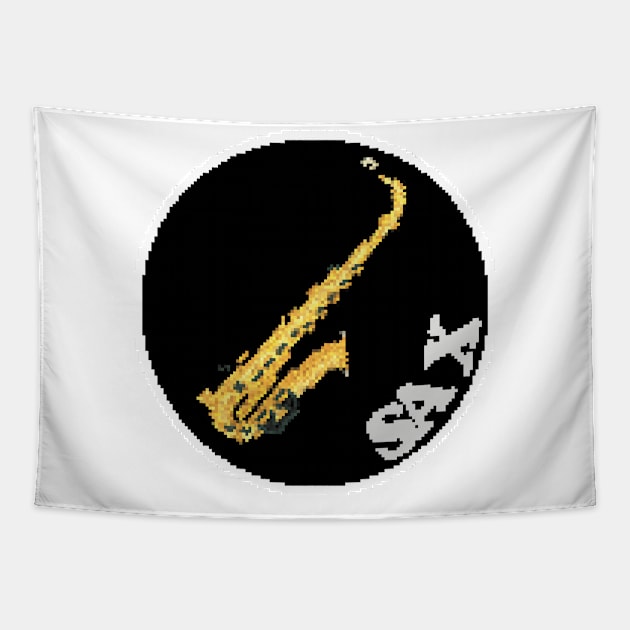 Rock Battle Card Game Saxophone Icon (Sax) Tapestry by gkillerb