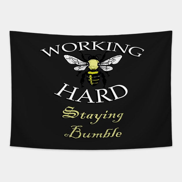 Save The Bees, Working Hard Staying Bumble Beekeeping Bees Funny Bee Tapestry by tamdevo1