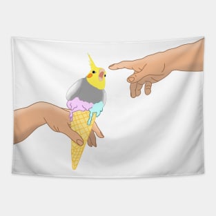 Michelangelo Ice Cream Cockatiel Tapestry