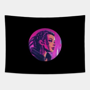 Cyberpunk Girl Tapestry