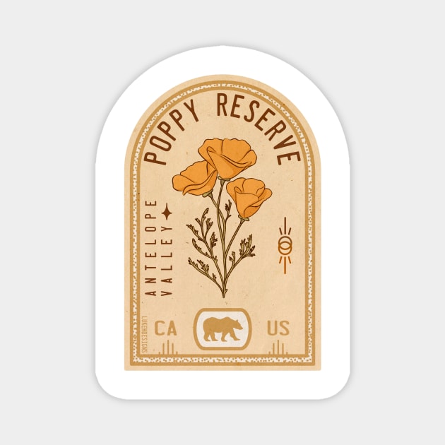 Antelope Valley Poppy Reserve Magnet by Lukeh Designs