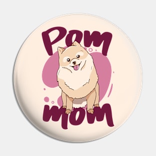 Pom Mom // Cute Pomeranian Mom Cartoon Pin