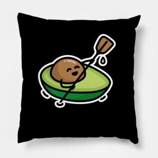 Funny canoe rafting avocado puns kayaking paddling Pillow