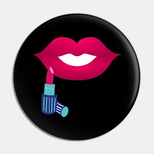 Lollipop red lips. Girly lipstick makeup candy Pin
