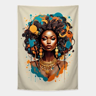 Black Woman Modern Hip Hop Afro fashionable design Tapestry