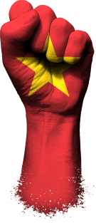 Flag of Vietnam on a Raised Clenched Fist Magnet