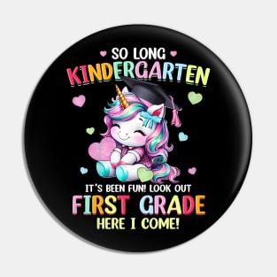 Unicorn So long Kindergarten Graduation Last Day Of School Pin