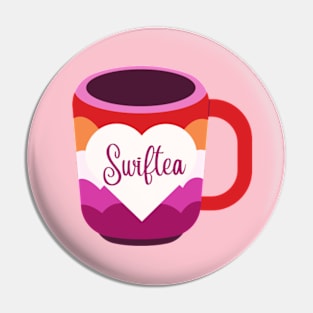 Swiftie Tea Cute Lesbian Pride Mug Pin