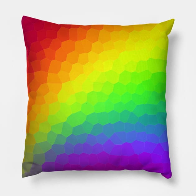 Stained Glass Rainbow Gradient (Dark) Pillow by KelseyLovelle