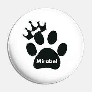 Mirabel name made of hand drawn paw prints Pin