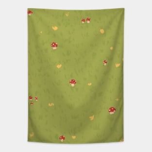 Beauty In The Little Things Nature Cute Red Mushrooms Tapestry