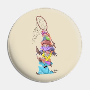 Stacked gnomes Pin