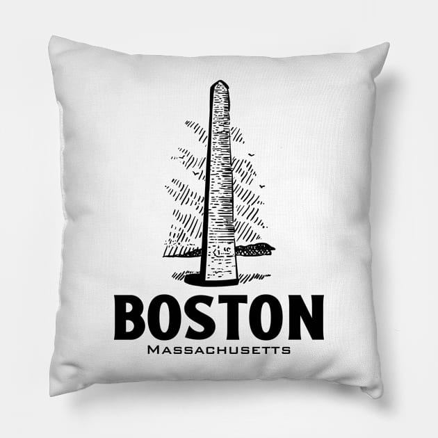 Boston Skylines Sketch Pillow by Vectographers