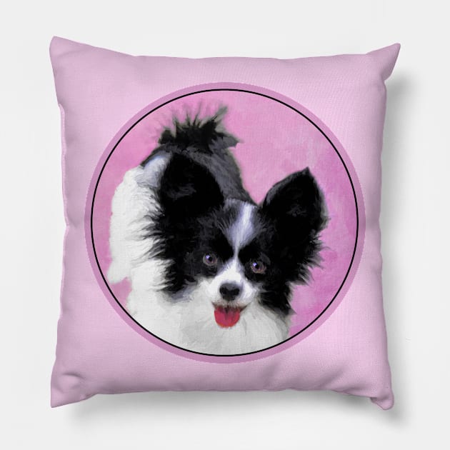 Papillon (White and Black) Pillow by Alpen Designs