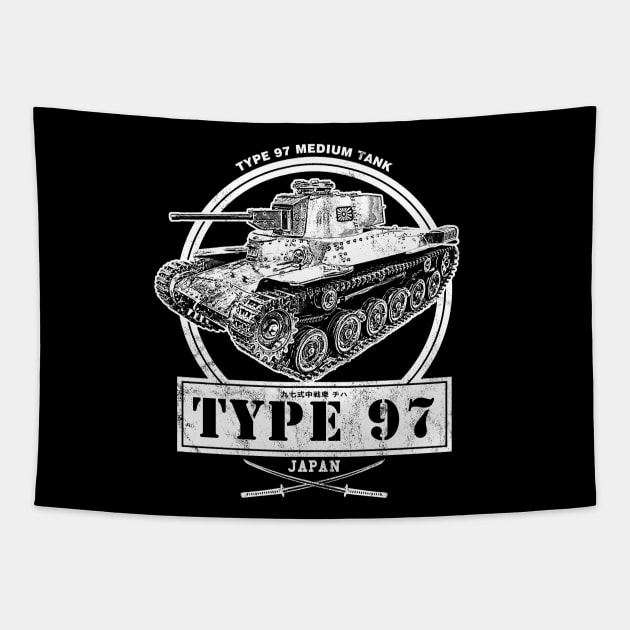 Type 97 Japanese WW2 Tank Tapestry by rycotokyo81