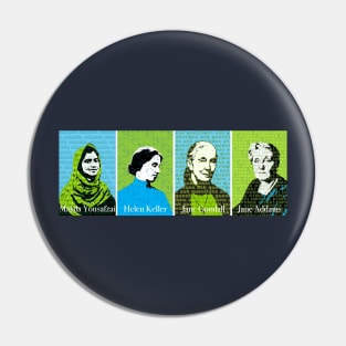 Feminists blue and green Pin