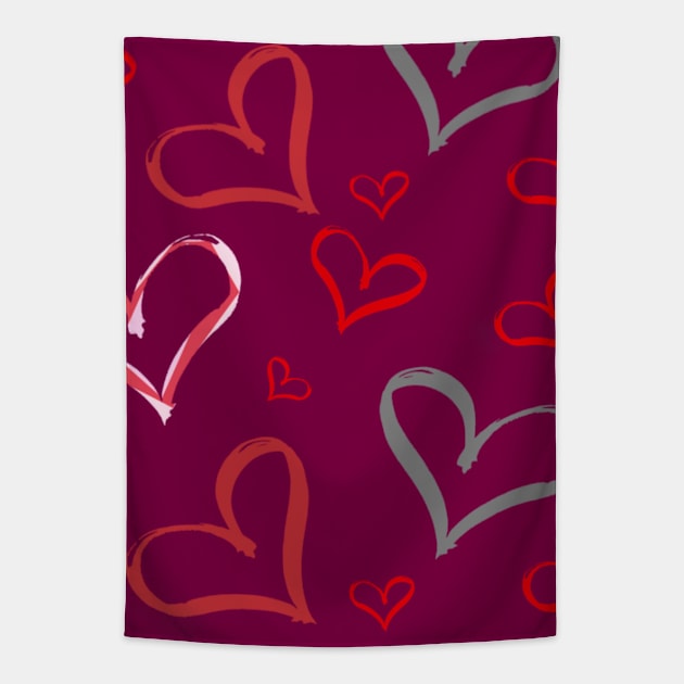 Fasbytes Valentines Hearts Tapestry by FasBytes