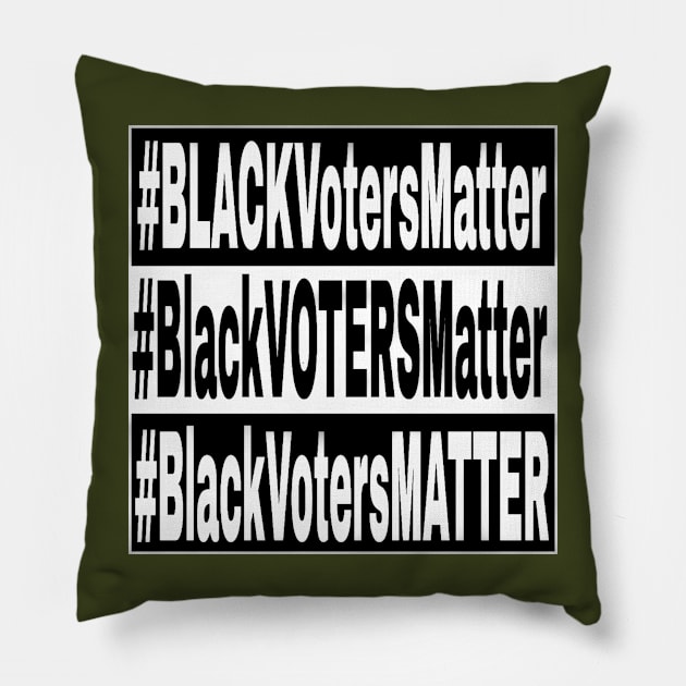 Black Voters Matter - Black & White & Multicolored - Back Pillow by SubversiveWare