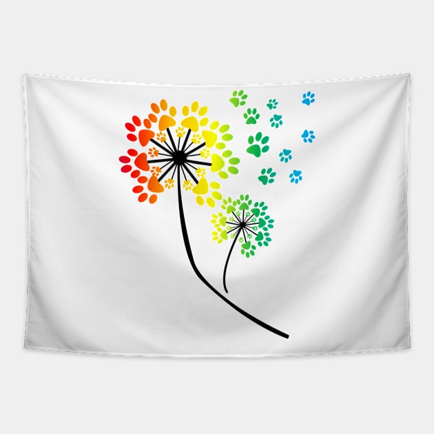 Dog LGBT Dandelion Tapestry by ValentinkapngTee