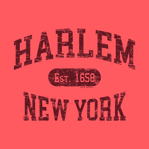 Harlem NY Distressed Retro Souvenir Print by FireflyCreative