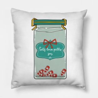 Self love pills jar Pillow