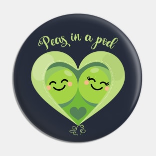 Peas in a Pod (Heart) Navy Pin