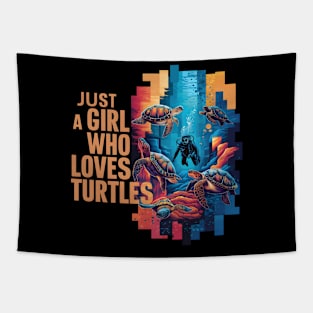 Oceanic Explorer: Just A Girl Who Loves Turtles Tapestry