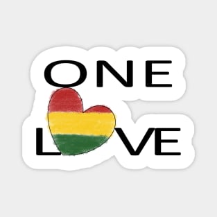 One Love Rasta Reggae Heart Magnet