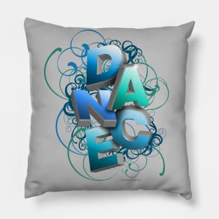 3D Typographic Dance and Ballet Design (Spring) Pillow