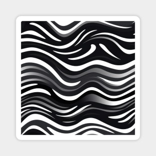 Monochrome Waves: Modern Abstract Ebb and Flow Magnet