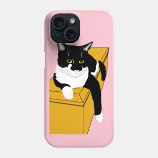 Cute Tuxedo On a Box Copyright TeAnne Phone Case