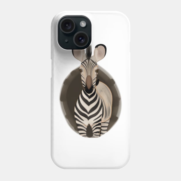 Cute Mountain Zebra Drawing Phone Case by Play Zoo