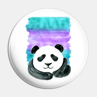 Lazy Panda on Mint & Violet Pin