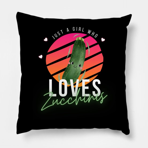 Just A Girl Who Loves Zucchinis Cute Pillow by DesignArchitect