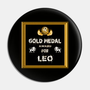 Leo Birthday Gift Gold Medal Award Winner Pin