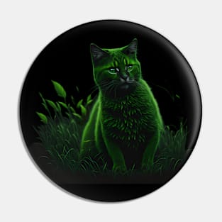 Cat in Green Pin