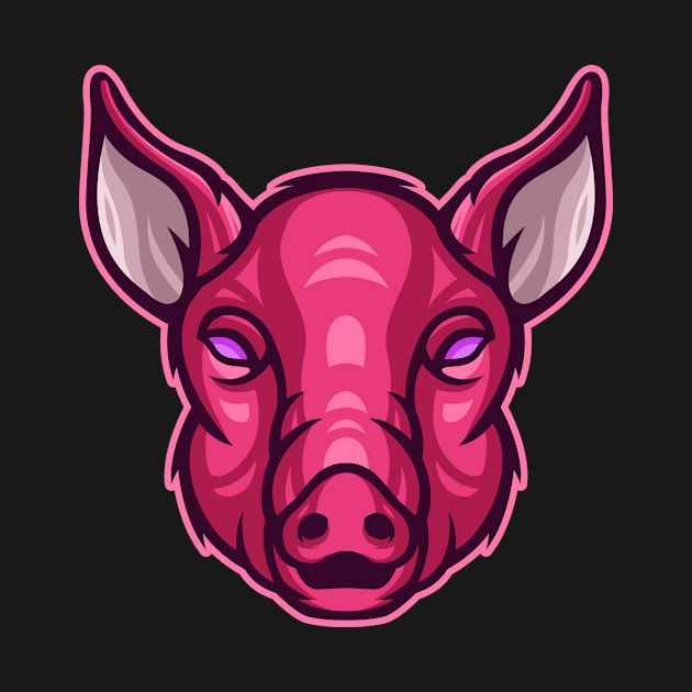 Pink Pig by giggleapin