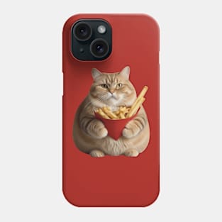 CUTE FAT CAT FRENCH FRIES Phone Case