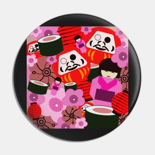 japanese inspired pop art pattern Pin