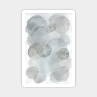 Grey Bubbles  - Minimalist Abstract Watercolor Painting Magnet
